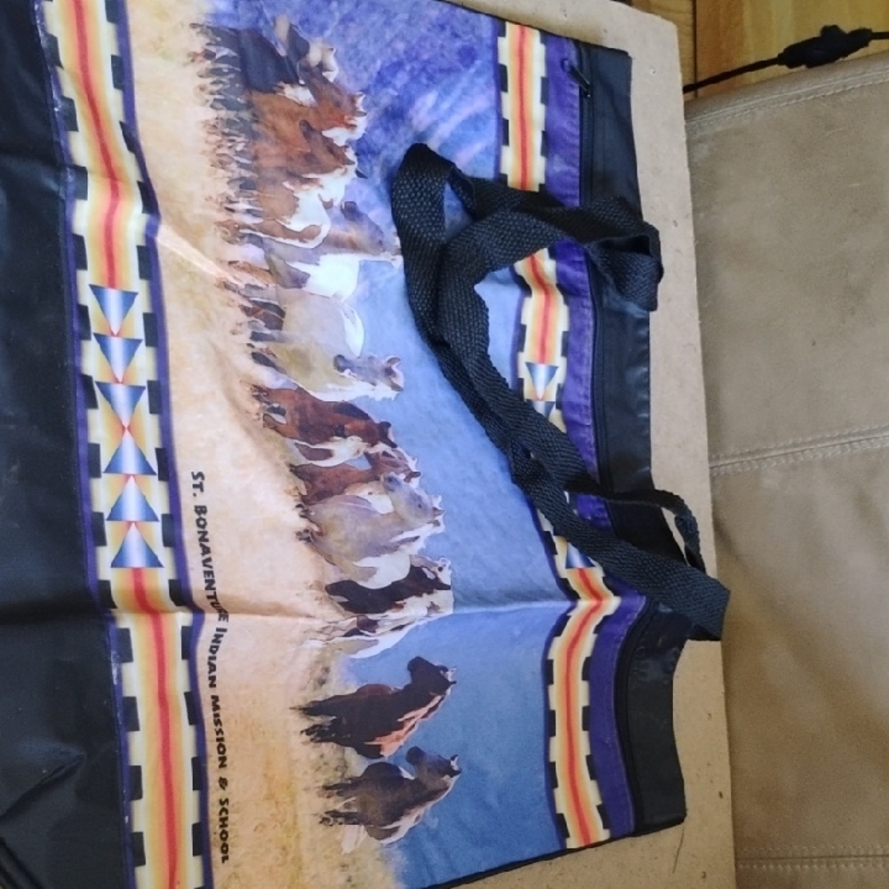 Colorful Horse Print Tote Bag